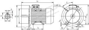 Чертеж двигателя 2,2 кВт 1500 об. для транспортера ТСН